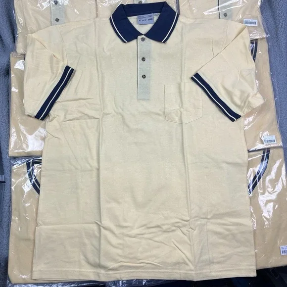 Vintage KNG International Short‎ Sleeve Shirts Preppy Yellow Navy Y2K Lot of 9 - Picture 6 of 8